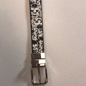 Boys Kids Belt L 30-32 Black & White Skull